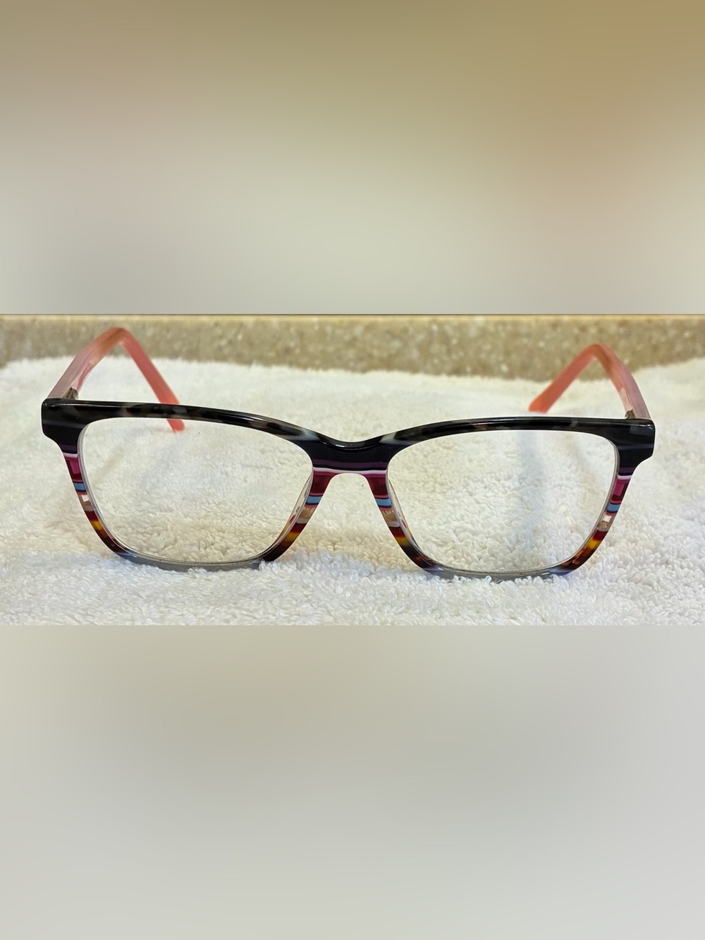 Multicolor Striped Women's Eyewear glasses Frame - Fashionable Accent